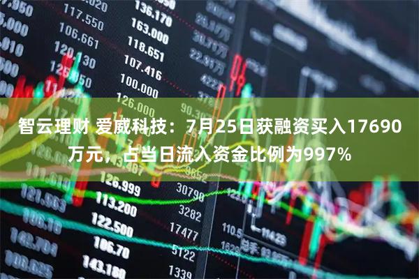 智云理财 爱威科技：7月25日获融资买入17690万元，占当日流入资金比例为997%